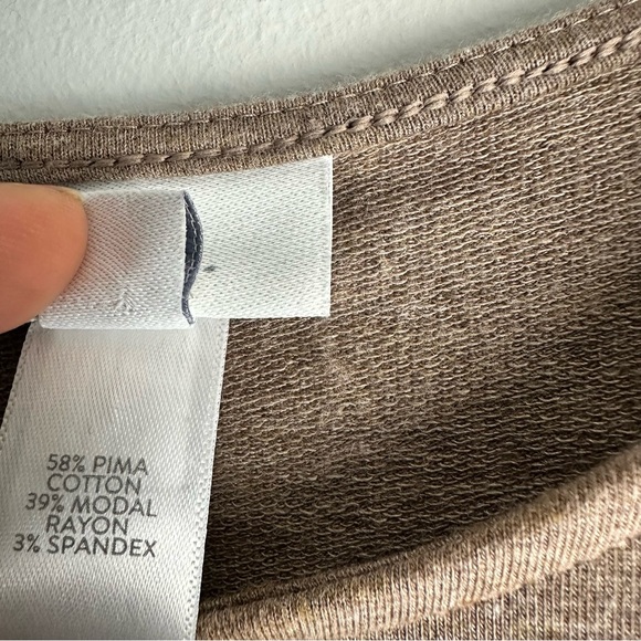 Purejill JJill Driftwood Heather Tan Lagenlook Poncho Top Oversized Scoop Neck - Picture 4 of 9